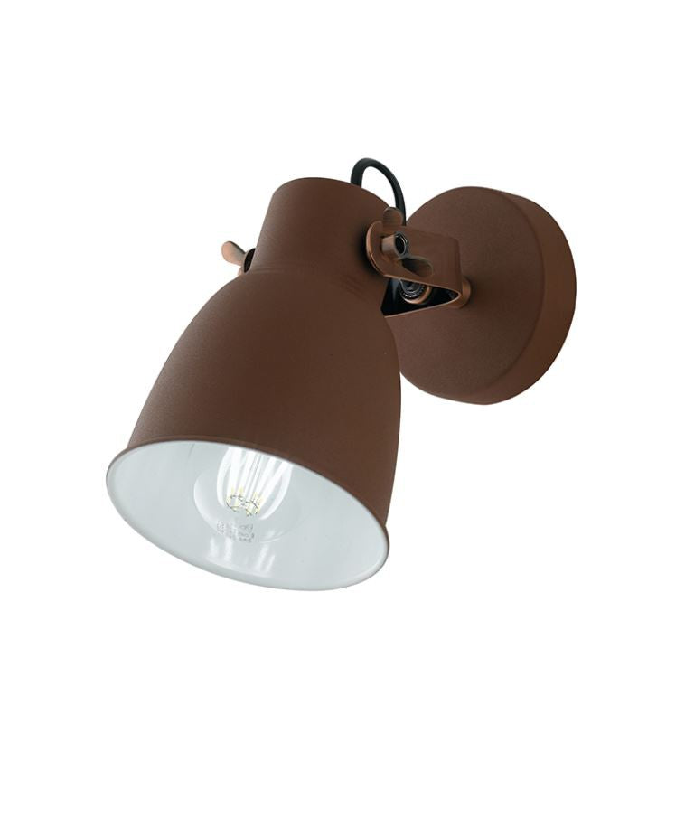 Applique metallo corten interno bianco rifiniture rame 1XE27 spot orientabile non incl. LEGEND Applique metallo corten interno bianco rifiniture rame 1XE27 spot orientabile non incl. LEGEND
